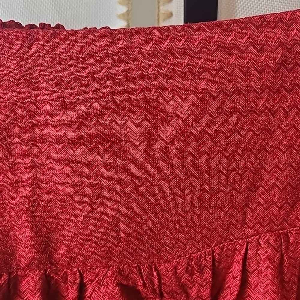 BOG Band of the Free Size Small Boho High Waist Wide Leg Pants Red Pull On NWT - Picture 3 of 6